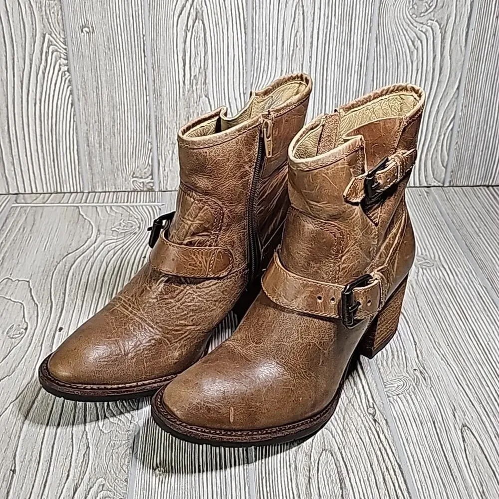 Matisse Double Down Brown Leather Ankle Boots Womens 7.5